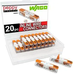WAGO 221-2401 Lever Nuts Compact Splicing Inline Wire Connectors with Case | 20pc WAGO 221-2401 Lever Nuts Compact Splicing Inline Wire Connectors with Case | 20pc