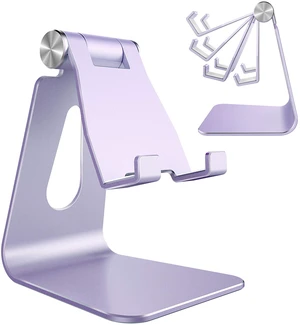 CreaDream Adjustable Cell Phone Stand, Phone Stand, Cradle, Dock, Holder, Aluminum Desktop Stand Compatible with Phone 13 12 11 Pro Max Charging, Accessories Desk, All Mobile Phones, Purple CreaDream Adjustable Cell Phone Stand, Phone Stand, Cradle, Dock, Holder, Aluminum Desktop Stand Compatible with Phone 13 12 11 Pro Max Charging, Accessories Desk, All Mobile Phones, Purple