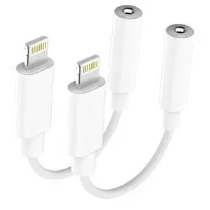 Apple MFi Certified Lightning to 3.5mm Headphone Jack Adapter 2 Pack with Microphone Hi-Fi Audio Dongle Aux Converter Cable with DAC Chip Earphones Adapter Compatible with iPhone 14/13/12/11/XR/8/7 Apple MFi Certified Lightning to 3.5mm Headphone Jack Adapter 2 Pack with Microphone Hi-Fi Audio Dongle Aux Converter Cable with DAC Chip Earphones Adapter Compatible with iPhone 14/13/12/11/XR/8/7