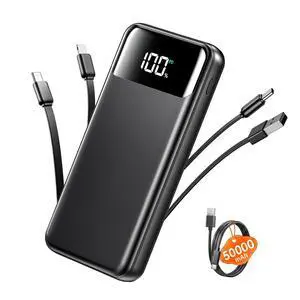 Portable Charger, 50000mAh Power Bank with Built in Cables, 22.5W Fast Charging Battery Pack, Portable Phone Charger for Travel Camping Essential,PowerBank Compatible with iPhone 17/16/15/14, Samsung Portable Charger, 50000mAh Power Bank with Built in Cables, 22.5W Fast Charging Battery Pack, Portable Phone Charger for Travel Camping Essential,PowerBank Compatible with iPhone 17/16/15/14, Samsung
