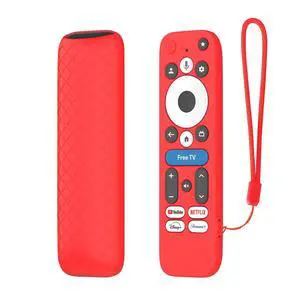 Silicone Cover for onn Google TV 4K Pro Streaming Device (2024) Android TV Box Remote Protective Case - Red Silicone Cover for onn Google TV 4K Pro Streaming Device (2024) Android TV Box Remote Protective Case - Red