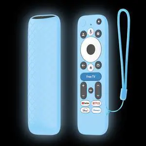 Cover for onn Google TV 4K Pro Streaming Device (2024) Android TV Box Remote, Silicone Case Glow in Dark - Blue Cover for onn Google TV 4K Pro Streaming Device (2024) Android TV Box Remote, Silicone Case Glow in Dark - Blue