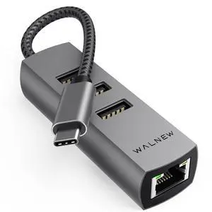 USB-C to Ethernet Adapter, WALNEW USBC to RJ45 LAN Adapter, Gigabit Cat Network Cable Converter to Type C Thunderbolt 3 for Mac,MacBook Pro/Air,Samsung Galaxy Tab (Ehternet+USB-A Port, USB-C) USB-C to Ethernet Adapter, WALNEW USBC to RJ45 LAN Adapter, Gigabit Cat Network Cable Converter to Type C Thunderbolt 3 for Mac,MacBook Pro/Air,Samsung Galaxy Tab (Ehternet+USB-A Port, USB-C)