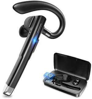 Bluetooth Headsets, Wireless Bluetooth Earbuds with 500mAh Charging Case, 100Hrs Talk Time Wireless Earpiece, Hands-Free Headphones Built-in Mic & Mute Button, 270° Rotatable for Business/Driving Bluetooth Headsets, Wireless Bluetooth Earbuds with 500mAh Charging Case, 100Hrs Talk Time Wireless Earpiece, Hands-Free Headphones Built-in Mic & Mute Button, 270° Rotatable for Business/Driving