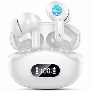 Wireless Earbuds, 48Hrs 2026 Bluetooth Headphones, Hi-Fi Stereo Deep Bass Ear Buds, ENC Noise Cancelling Mic, Clear Calls, IP-X7 Waterproof, USB Sport Earphones in Ear for Phones Laptop Pad, White Wireless Earbuds, 48Hrs 2026 Bluetooth Headphones, Hi-Fi Stereo Deep Bass Ear Buds, ENC Noise Cancelling Mic, Clear Calls, IP-X7 Waterproof, USB Sport Earphones in Ear for Phones Laptop Pad, White