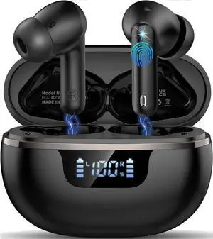 Wireless Earbuds Bluetooth Headphones Noise Cancelling, Bluetooth 5.4 Ear bud with Dynamic Drivers Stereo, 40H Playtime Sports Earphones Wireless Waterproof with LED Power Display for Laptop Pad Phone Wireless Earbuds Bluetooth Headphones Noise Cancelling, Bluetooth 5.4 Ear bud with Dynamic Drivers Stereo, 40H Playtime Sports Earphones Wireless Waterproof with LED Power Display for Laptop Pad Phone