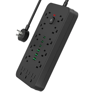 Surge Protector Power Strip 10 FT Flat Plug, 1875W/10A, 13 Multiple AC Outlets with 3 USB-A 3 USB C, One Touch Switch Button,Perfect for Home, Office, or Travel Use. Black Surge Protector Power Strip 10 FT Flat Plug, 1875W/10A, 13 Multiple AC Outlets with 3 USB-A 3 USB C, One Touch Switch Button,Perfect for Home, Office, or Travel Use. Black