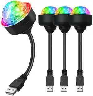 Mini Disco Ball Light with Flexible USB Extender, Sound Activated Strobe Party Lights for Karaoke Car, Stocking Stuffers Birthday Decorations for Halloween Christmas (4 Packs) Mini Disco Ball Light with Flexible USB Extender, Sound Activated Strobe Party Lights for Karaoke Car, Stocking Stuffers Birthday Decorations for Halloween Christmas (4 Packs)