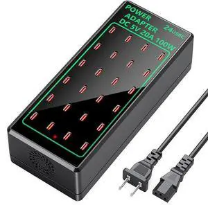 Multi Port USB Charging Station 24 Port 100 watt (20 A), USB Multi Port Charger Station Charging hub USB C Charger Block for Multiple Devices Compatible with Smartphones, Tables, and More Devices Multi Port USB Charging Station 24 Port 100 watt (20 A), USB Multi Port Charger Station Charging hub USB C Charger Block for Multiple Devices Compatible with Smartphones, Tables, and More Devices
