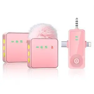 3-in-1 Wireless Microphone for iPhone/Android/Camera with Noise Cancellation, 2-Pack 20-Hour Battery Life Mini Lavalier Mics for Podcast, Video, Recording, Vlogging, and Streaming 3-in-1 Wireless Microphone for iPhone/Android/Camera with Noise Cancellation, 2-Pack 20-Hour Battery Life Mini Lavalier Mics for Podcast, Video, Recording, Vlogging, and Streaming