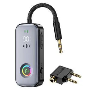 2026 Model 2-in-1 Bluetooth Transmitter Receiver, Low Latency Dual Link Audio Adapter with Battery Display/Built-in Mic, Compatible with TV/PC/Home Stereo/Car/Airplane 2026 Model 2-in-1 Bluetooth Transmitter Receiver, Low Latency Dual Link Audio Adapter with Battery Display/Built-in Mic, Compatible with TV/PC/Home Stereo/Car/Airplane