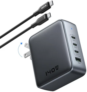 140W USB C Charger Block, 4-Port GaN PD3.1 PPS Fast Laptop MacBook Adapter | Foldable Compact Plug, Fits MacBook Pro, iPhone 17/16/15 Series/iPad, Galaxy S25/S24, Steam Deck/Google Pixel 140W USB C Charger Block, 4-Port GaN PD3.1 PPS Fast Laptop MacBook Adapter | Foldable Compact Plug, Fits MacBook Pro, iPhone 17/16/15 Series/iPad, Galaxy S25/S24, Steam Deck/Google Pixel