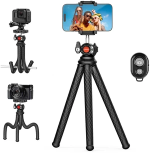 Phone Tripod, Upgraded Mini Flexible Tripod for iPhone with Wireless Remote, Portable Camera Tripod for Video Recording Vlogging Selfie, Compatible with iPhone Android Cameras Phone Tripod, Upgraded Mini Flexible Tripod for iPhone with Wireless Remote, Portable Camera Tripod for Video Recording Vlogging Selfie, Compatible with iPhone Android Cameras