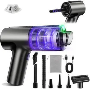 20000Pa Cordless Car Vacuum, 80,000 RPM Brushless Motor Handheld Vacuum with 7-in-1 Air Duster Blower, Portable Type-C Rechargeable Cleaning Kit for Pet Hair, Home & Office, Black 20000Pa Cordless Car Vacuum, 80,000 RPM Brushless Motor Handheld Vacuum with 7-in-1 Air Duster Blower, Portable Type-C Rechargeable Cleaning Kit for Pet Hair, Home & Office, Black
