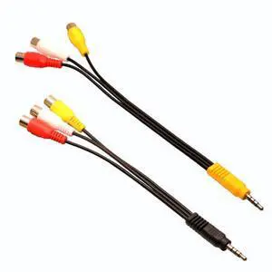 3.5mm to 3RCA Input Adapter Cable, Video AV Component Adapter Cable Replacement, 3.5mm Mini 1/8" TRS Stereo Male to 3 RCA Female Jack Adapter Cord 23CM/9in 3.5mm to 3RCA Input Adapter Cable, Video AV Component Adapter Cable Replacement, 3.5mm Mini 1/8" TRS Stereo Male to 3 RCA Female Jack Adapter Cord 23CM/9in