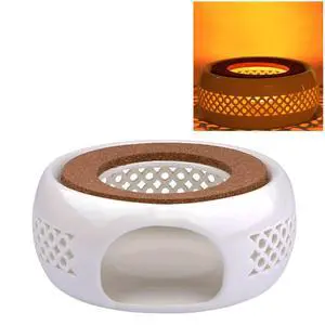 Teapot Warmer, Ceramic Teapot Heater with Cork Cushion Coffee Tea Warmer for Glass, Stainless Steel, Ceramic Teapot and Other Heatproof Dish Warming Use Teapot Warmer, Ceramic Teapot Heater with Cork Cushion Coffee Tea Warmer for Glass, Stainless Steel, Ceramic Teapot and Other Heatproof Dish Warming Use
