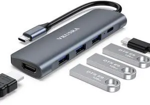 USB C Hub Multiport Adapter, 5 in 1 Dongle USB C to 4K HDMI, 3 USB 3.0 Port, 100W PD, USBC Adapter for MacBook, XPS, Laptop, PC, and More Type C USB C Hub Multiport Adapter, 5 in 1 Dongle USB C to 4K HDMI, 3 USB 3.0 Port, 100W PD, USBC Adapter for MacBook, XPS, Laptop, PC, and More Type C