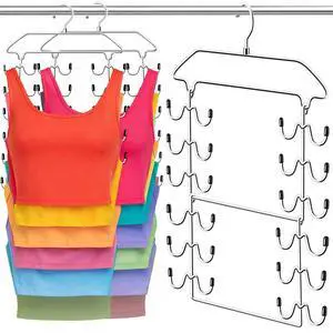 Closet Organizers and Storage 2 Pack,Tank Top Hanger 6 Tier Double Space Saving Bra Hangers,Apartment Dorm Room Essentials for Girls,Non-Slip Hanging Closet Organizer Small Space Solution Organization Closet Organizers and Storage 2 Pack,Tank Top Hanger 6 Tier Double Space Saving Bra Hangers,Apartment Dorm Room Essentials for Girls,Non-Slip Hanging Closet Organizer Small Space Solution Organization