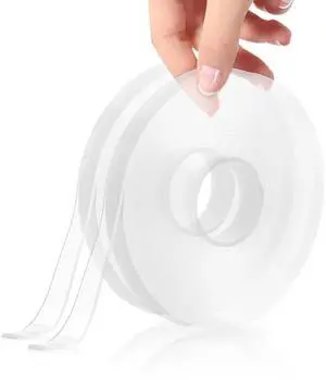 Clear Nano Double-Sided Tape Heavy Duty, Multipurpose Strong Sticky Mounting Tape Narrow (2 Rolls, Total 32.8FT), Traceless Transparent Acrylic Adhesive Gel Tape for Picture Hanging, Poster, Home, Car Clear Nano Double-Sided Tape Heavy Duty, Multipurpose Strong Sticky Mounting Tape Narrow (2 Rolls, Total 32.8FT), Traceless Transparent Acrylic Adhesive Gel Tape for Picture Hanging, Poster, Home, Car