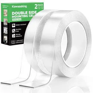 Heavy Duty Double Sided Nano Tape, Extra Thick 0.08 Inch Clear Adhesive Gel Tape, 1.18Width x 20FT Total (2 Rolls), Waterproof Reusable Multipurpose Mounting Tape for Indoor & Outdoor Use Heavy Duty Double Sided Nano Tape, Extra Thick 0.08 Inch Clear Adhesive Gel Tape, 1.18Width x 20FT Total (2 Rolls), Waterproof Reusable Multipurpose Mounting Tape for Indoor & Outdoor Use