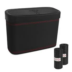 Car Trash Can with Lid, Car Trash Bin, Leakproof Vehicle Garbage Can with 30PCS Garbage Bags, Waterproof Auto Hanging Dustbin Storage Bag Container Accessories Fit SUV Office Home (Black-1PCS) Car Trash Can with Lid, Car Trash Bin, Leakproof Vehicle Garbage Can with 30PCS Garbage Bags, Waterproof Auto Hanging Dustbin Storage Bag Container Accessories Fit SUV Office Home (Black-1PCS)