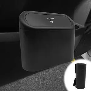 Car Trash Can with Lid Leakproof Mini Vehicle Trash Bin and One Roll Plastic Trash Bag Automotive Garbage Container Bin for Vehicle Home Office (Black) Car Trash Can with Lid Leakproof Mini Vehicle Trash Bin and One Roll Plastic Trash Bag Automotive Garbage Container Bin for Vehicle Home Office (Black)