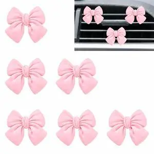 6 pcs Pink Bow Car Air Vent Clips Coquette Cute Girly Car Decor Accessories Interior Aesthetic Decorations Charm Stuff for Women Girl 6 pcs Pink Bow Car Air Vent Clips Coquette Cute Girly Car Decor Accessories Interior Aesthetic Decorations Charm Stuff for Women Girl