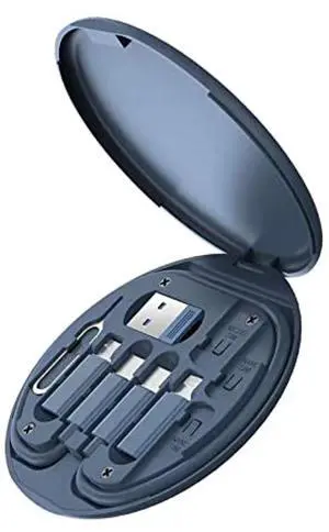 Multifunctional Data Cable Storage Box Adaptor for USB-C and Micro-USB Devices Universal Data Transfer Cable (Midnight Blue) Multifunctional Data Cable Storage Box Adaptor for USB-C and Micro-USB Devices Universal Data Transfer Cable (Midnight Blue)