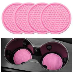 Car Cup Coaster, 4PCS Universal Non-Slip Cup Holders Embedded in Ornaments Coaster, Car Interior Accessories, Pink Car Cup Coaster, 4PCS Universal Non-Slip Cup Holders Embedded in Ornaments Coaster, Car Interior Accessories, Pink