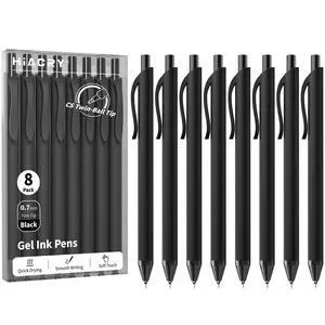 8 Pcs Gel Pens, Quick-Dry Long Lasting Ink, 0.7 mm Fine Point Black | Smooth Writing Retractable Pens, No Bleed No Smear, Note Taking, Journaling, School Office Supplies Home Daily Use Work 8 Pcs Gel Pens, Quick-Dry Long Lasting Ink, 0.7 mm Fine Point Black | Smooth Writing Retractable Pens, No Bleed No Smear, Note Taking, Journaling, School Office Supplies Home Daily Use Work