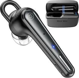 Bluetooth Earpiece Wireless Bluetooth Headset for Cellphone with 500mah Charging Case LED Battery Display, V5.1 Dual Mic Noise Cancelling Single Ear Hand-Free Headset for Office Call Bluetooth Earpiece Wireless Bluetooth Headset for Cellphone with 500mah Charging Case LED Battery Display, V5.1 Dual Mic Noise Cancelling Single Ear Hand-Free Headset for Office Call