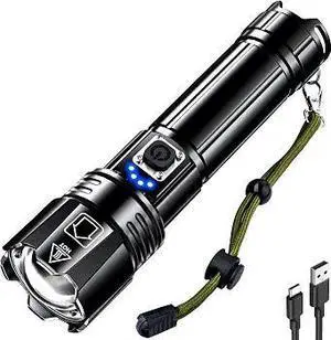 Rechargeable LED Flashlight High Lumens, Super Bright Flashlights with Zoomable & USB C Rechargeable & 5 Light Mode & IPX7 Waterproof, Powerful Flash Light for Home, Hiking, Camping Rechargeable LED Flashlight High Lumens, Super Bright Flashlights with Zoomable & USB C Rechargeable & 5 Light Mode & IPX7 Waterproof, Powerful Flash Light for Home, Hiking, Camping