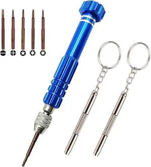 Eyeglass Repair Kit, 5-in-1 Multifunctional Precision Screwdriver Set (torxT5~T6,+1.5,-1.5,star0.8) with Mini Keychain Screwdriver for Glasses, Cellphone, Electronics, Watch, Laptop, Jewelry Eyeglass Repair Kit, 5-in-1 Multifunctional Precision Screwdriver Set (torxT5~T6,+1.5,-1.5,star0.8) with Mini Keychain Screwdriver for Glasses, Cellphone, Electronics, Watch, Laptop, Jewelry