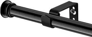 Small Curtain Rods for Windows 30" to 45" 5/8 Inch Standard Decorative Black Small Curtain Rods for Windows 30" to 45" 5/8 Inch Standard Decorative Black
