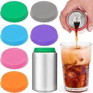 6 Pack Silicone Soda Can Cover Lids, Reusable Soda Can Lids Beer Can Covers 6 Pack Silicone Soda Can Cover Lids, Reusable Soda Can Lids Beer Can Covers