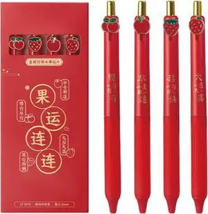 4 Pcs Cute Gel Pens Fruit Retractable Pens 0.5mm Black Ink Smooth Writing Pen 4 Pcs Cute Gel Pens Fruit Retractable Pens 0.5mm Black Ink Smooth Writing Pen
