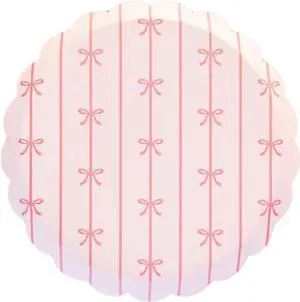 Bonjour Fête Petal Pink Bow Small Plates, Pack of 8, 8.25" | Dessert Plates Bonjour Fête Petal Pink Bow Small Plates, Pack of 8, 8.25" | Dessert Plates
