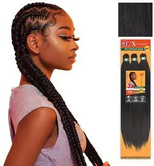X-Pression Prestretched Braids-3X 58in,1pk 1B OFFBLACK | Braiding X-Pression Prestretched Braids-3X 58in,1pk 1B OFFBLACK | Braiding