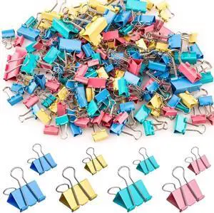 200 Count Colored Binder Clips Assorted Sizes, 4 Sizes Large, Medium, Small, 200 Count Colored Binder Clips Assorted Sizes, 4 Sizes Large, Medium, Small,