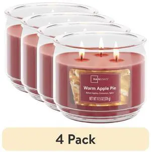 3-Wick Scented Glass Jar Candle, Warm Pie, 11.5 Ounce (4 Pack) 3-Wick Scented Glass Jar Candle, Warm Pie, 11.5 Ounce (4 Pack)
