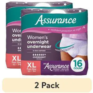 Women's Overnight Incontinence Postpartum Underwear XL Ultimate Absorbency 16 Women's Overnight Incontinence Postpartum Underwear XL Ultimate Absorbency 16