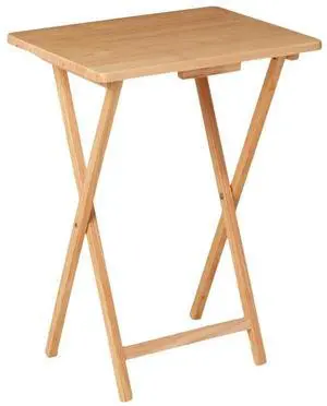 Natural Rubberwood Folding TV Tray Table Portable Wooden Side Desk For Eating Working Crafts Natural Rubberwood Folding TV Tray Table Portable Wooden Side Desk For Eating Working Crafts