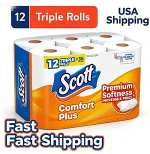 ComfortPlus 1Ply Bathroom Toilet Paper 12 Triple Rolls 231 Sheets Per Roll QuickDissolve SepticSafe Bath Tissue ComfortPlus 1Ply Bathroom Toilet Paper 12 Triple Rolls 231 Sheets Per Roll QuickDissolve SepticSafe Bath Tissue
