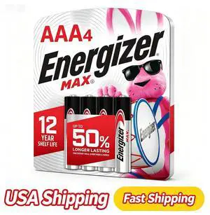 4Pack MAX AAA Alkaline Batteries Long Lasting LeakProof TripleA Dry Cell for Remote Control Toys 4Pack MAX AAA Alkaline Batteries Long Lasting LeakProof TripleA Dry Cell for Remote Control Toys