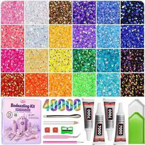 Redtwo 40000Pcs Resin Jelly Rhinestones for Bedazzling Kit | 24 Colors, 3mm Multicolor Flatback Rhinestones, 4Pcs Glue and Tools, Bedazzler Kit for Clothes, Books, Shoes, Nail & Crafting Redtwo 40000Pcs Resin Jelly Rhinestones for Bedazzling Kit | 24 Colors, 3mm Multicolor Flatback Rhinestones, 4Pcs Glue and Tools, Bedazzler Kit for Clothes, Books, Shoes, Nail & Crafting