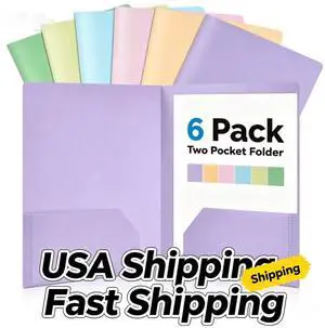 Sooez 6Pack Folders with Pockets, Pastels Colors, Heavy Duty Pocket Folder | Plastic Folders with Pockets, 2-Pocket Folder Bulk, Aesthetic File Folder, Back to School Office Filing Supplies Sooez 6Pack Folders with Pockets, Pastels Colors, Heavy Duty Pocket Folder | Plastic Folders with Pockets, 2-Pocket Folder Bulk, Aesthetic File Folder, Back to School Office Filing Supplies
