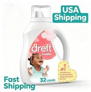 Dreft Liquid Laundry Detergent for Toddlers, Tackles 100% of Common Toddler Stains, Unscented, 42 fl oz, 32 Loads Dreft Liquid Laundry Detergent for Toddlers, Tackles 100% of Common Toddler Stains, Unscented, 42 fl oz, 32 Loads