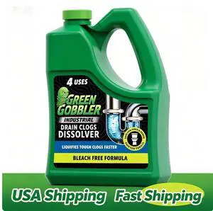 Green Gobbler HeavyDuty Drain Clog Remover Gel No Fume Pipe Cleaner Remove Mineral Deposits for Bathroom Kitchen Drains Green Gobbler HeavyDuty Drain Clog Remover Gel No Fume Pipe Cleaner Remove Mineral Deposits for Bathroom Kitchen Drains