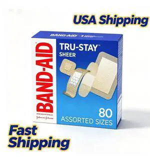 80 Count Sheer Adhesive Bandages Assorted Sizes Flexible Sterile Wound Strips, Breathable Comfort BandAids for Minor Cuts Scrapes FirstAid Kit Supplies 80 Count Sheer Adhesive Bandages Assorted Sizes Flexible Sterile Wound Strips, Breathable Comfort BandAids for Minor Cuts Scrapes FirstAid Kit Supplies