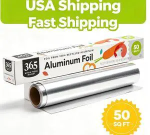 100% Recycled Aluminum Foil Roll 50 Sq Ft HeavyDuty Food Wrapping Tin Foil for Kitchen Cooking Baking Storage 100% Recycled Aluminum Foil Roll 50 Sq Ft HeavyDuty Food Wrapping Tin Foil for Kitchen Cooking Baking Storage